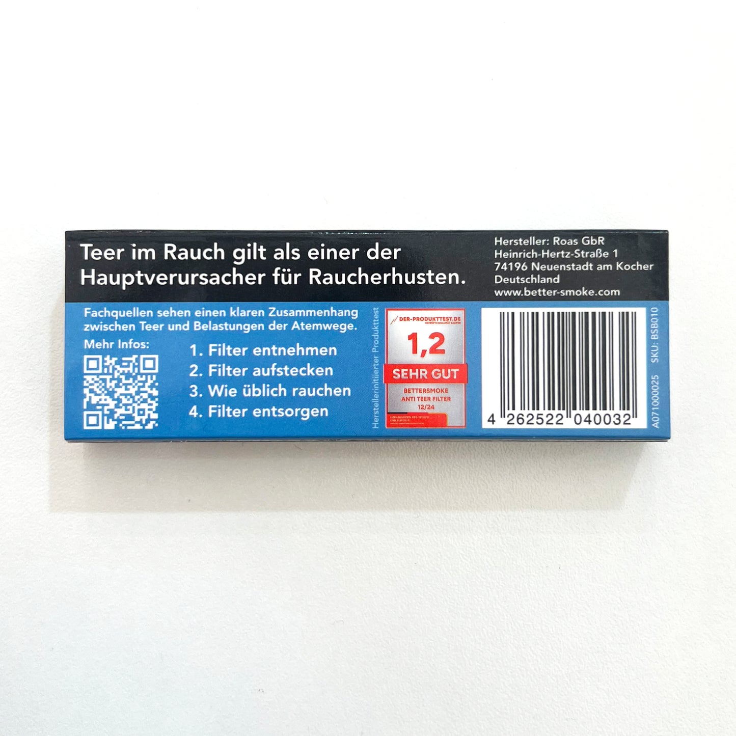 Display mit 20x „Anti Teer Filter 10er Packung“